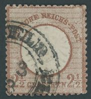 Dt. Reich 21b O, 1872, 21/2 Gr. Lilabraun, Kleines Format (L 15)!, K2 ELBERFELD Bhf., Ein Kurzer Zahn, Sonst üblich Gezä - Gebraucht
