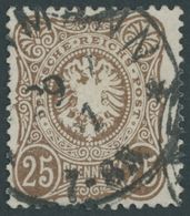 Dt. Reich 35b O, 1878, 25 Pfe. Gelbbraun, Pracht, Gepr. Wiegand, Mi. 130.- - Oblitérés