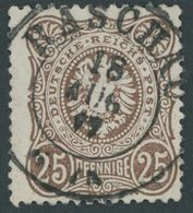 Dt. Reich 35c O, 1879, 25 Pfe. Dunkelbraun, Zentrischer Sachsenstempel RASCHAU, Kleiner Eckbug Sonst Pracht, Gepr. Jäsch - Used Stamps