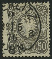 Dt. Reich 36b O, 1875, 50 Pfe. Schwarzgrau, Helle Stelle Sonst Pracht, Gepr. Zenker, Mi. 450.- - Usados