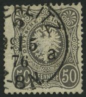 Dt. Reich 36b O, 1875, 50 Pfe. Schwarzgrau, Helle Stelle Sonst Pracht, Gepr. Zenker, Mi. 450.- - Usati