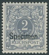 Dt. Reich 52SP *, 1900, 2 Pf. Lebhaftgrau, Falzrest, Pracht, Kurzbefund Jäschke-L., Mi. 100.- - Gebraucht