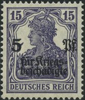 Dt. Reich 106b **, 1919, 15 Pf. Schwärzlichblauviolett Kriegsgeschädigte, Pracht, Gepr. Tworek, Mi. 60.- - Usati