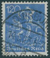 Dt. Reich 188 O, 1922, 120 Pf. Schwärzlichblau, Wz. 2, Pracht, Gepr. Peschl, Mi. 140.- - Oblitérés