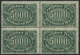 Dt. Reich 256cI **, 1922, 5000 M. Dunkelbläulichgrün Mit Abart S In Fünftausend Oben Mit Haken, Im Viererblock Mit Norma - Used Stamps