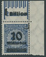 Dt. Reich 335AWa *, 1923, 100 Mrd. Auf 20 Mio. M. Dunkelviolettultramarin, Gezähnt, Walzendruck, OPD Stettin 1`5`1, Mark - Oblitérés
