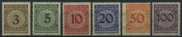 Dt. Reich 338-43 **, 1923, Ziffer, Prachtsatz, Mi. 110.- - Gebruikt