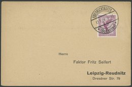 Dt. Reich A 379 BRIEF, 1929, 15 Pf. Adler Auf Erhaltbestätigungskarte Nach LEIPZIG-REUDNITZ Für 3 Zeppelin-Amerikafahrtb - Gebruikt