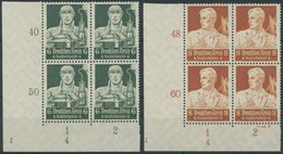 Dt. Reich 559/60 VB **, 1934, 6 Und 8 Pf. Stände, Je Im Unteren Linken Eckrandviererblock Mit Form Nr. 4 Und Spiegelverk - Autres & Non Classés