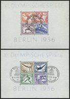 Dt. Reich Bl. 5/6 O, 1936, Blockpaar Olympische Spiele, Sonderstempel, Pracht, Mi. 180.- - Altri & Non Classificati