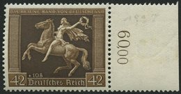 Dt. Reich 671y **, 1938, 42 Pf. Braunes Band, Waagerechte Gummiriffelung, Pracht, Mi. 150.- - Autres & Non Classés