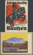 Dt. Reich 1933, Jahrtausendfeier Der Stadt Bautzen Und Fest Der Lausitz, 2 Farbige Künstlerkarten, Gestempelt, Pracht - Otros & Sin Clasificación