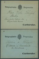 LOTS Ca. 1860-70, Telegraphische Depesche Carlsruhe, 6 Depeschen An Den Schriftsteller Und Dichter Victor Von Scheffel,  - Autres & Non Classés