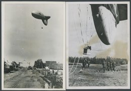 LOTS 1941, Deutsche Luftwaffe: 5 Fesselballon Einsatzfotos Von Kriegsberichterstattern, Pracht - Autres & Non Classés