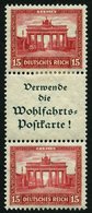 ZUSAMMENDRUCKE S 87 *, 1930, Nothilfe 15 + A1.3 + 15, Falzreste, Feinst, Mi. 300.- - Zusammendrucke