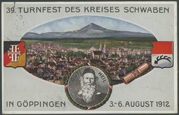 GANZSACHEN PP 27C156 BRIEF, Privatpost: 1912, 5 Pf. Germania 39. Turnfest Des Kreises Schwaben In Göppingen 3.-6. August - Autres & Non Classés