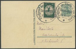 ZEPPELINPOST 12 BRIEF, 1912, 30 Pf. Flp. Am Rhein Und Main Auf 5 Pf. Ganzsachenkarte Mit Verkaufsstellen-L1 Geschwister  - Luft- Und Zeppelinpost