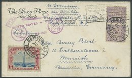 ZEPPELINPOST 22B BRIEF, 1928, Amerikafahrt, US-Post Zur Rückfahrt Mit Poststempel, Prachtbrief - Poste Aérienne & Zeppelin