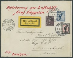 ZEPPELINPOST 51A BRIEF, 1930, Schweizfahrt, Friedrichshafen-Bern, An Fremdenlegionärsadresse In Marrakesch/Marokko, Prac - Correo Aéreo & Zeppelin