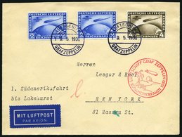 ZEPPELINPOST 57F BRIEF, 1930, Südamerikafahrt, Bordpost, Fr`hafen-Lakehurst, Prachtbrief - Posta Aerea & Zeppelin