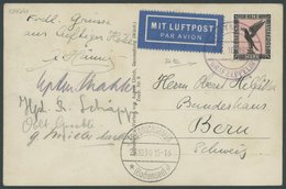 ZEPPELINPOST 096b BRIEF, 1930, Kurzfahrt In Die Schweiz, Bordpost Und Ankunftsstempel Friedrichshafen, Mit 5 Unterschrif - Correo Aéreo & Zeppelin