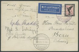 ZEPPELINPOST 096b BRIEF, 1930, Kurzfahrt In Die Schweiz, Bordpost Und Ankunftsstempel Friedrichshafen, Mit 5 Unterschrif - Airmail & Zeppelin
