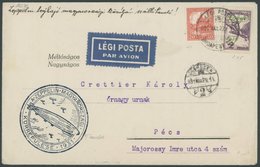 ZEPPELINPOST 102Bb BRIEF, 1931, Ungarnfahrt, Ungarische Post, Abwurf Debrecen, U.a. Frankiert Mit 2 P. Zeppelinmarke, Pr - Poste Aérienne & Zeppelin