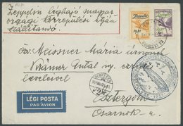 ZEPPELINPOST 102Bc BRIEF, 1931, Ungarnfahrt, Ungarische Post, Abwurf Debrecen, Frankiert Mit Beiden Zeppelinmarken, Prac - Airmail & Zeppelin
