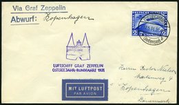 ZEPPELINPOST 108Cb BRIEF, 1931, Ostseejahr-Rundfahrt, Abwurf Kopenhagen, Auflieferung Fr`hafen, Frankiert Mit 2 RM Südam - Poste Aérienne & Zeppelin