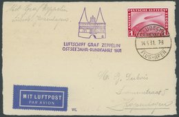 ZEPPELINPOST 108Cd BRIEF, 1931, Ostseejahr-Rundfahrt, Auflieferung Lübeck, Abwurf Kopenhagen, Frankiert Mit 1 RM, Pracht - Posta Aerea & Zeppelin