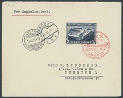 ZEPPELINPOST 110B BRIEF, 1931, Fahrt Nach Vaduz, Frankiert Mit Sondermarke 2 Fr., Prachtbrief - Posta Aerea & Zeppelin