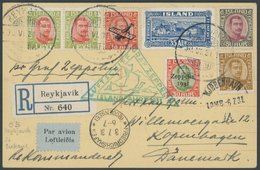 ZEPPELINPOST 114 BRIEF, 1931, Islandfahrt, Isländische Post, Einschreibkarte Mit 30 A. Zeppelinmarke Und Einfacher Zusat - Posta Aerea & Zeppelin