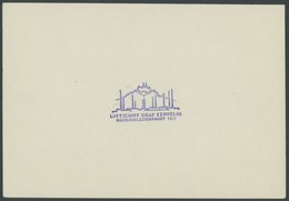 ZEPPELINPOST Brief , 1931, Oberschlesienfahrt, Original Musterabschlag Des Sonderbestätigungsstempels In Blau Statt Viol - Poste Aérienne & Zeppelin