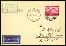 ZEPPELINPOST 128Cb BRIEF, 1931, Fahrt Nach Öhringen, Bordpost Der Hinfahrt, Prachtkarte - Airmail & Zeppelin