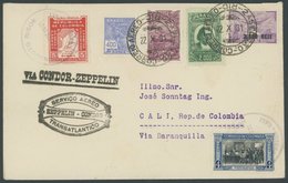 ZEPPELINPOST 134A BRIEF, 1931, 3. Südamerikafahrt, Brasil-Post, Mit Kolumbianischer Zusatzfrankatur, Prachtkarte Nach Ko - Poste Aérienne & Zeppelin