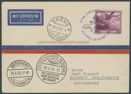 ZEPPELINPOST 167I BRIEF, 1932, Schweizfahrt, Liechtensteinische Post, Sonderdruckkarte Des Postmuseums, Pracht - Airmail & Zeppelin