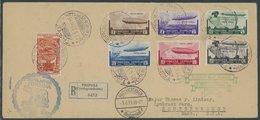 ZEPPELINPOST 212O BRIEF, 1933, Italienfahrt, Cyrenaica Post Mit Komplettem Satz, Einschreiben Ab Tripoli, Transit Rom 30 - Posta Aerea & Zeppelin