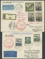 ZEPPELINPOST 403B BRIEF, 1936, 1, Südamerikafahrt, Drucksachenbrief, Dazu Einschreibkarte Aus Wien Mit Nachsendung, Prac - Correo Aéreo & Zeppelin