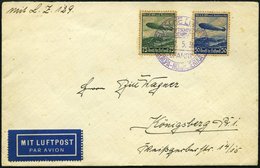 ZEPPELINPOST 407A BRIEF, 1936, 1. Nordamerikafahrt, Violetter Bordpoststempel, Prachtbrief - Poste Aérienne & Zeppelin