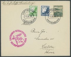 ZEPPELINPOST 427A BRIEF, 1936, Olympiafahrt, Bordpost, Prachtbrief - Airmail & Zeppelin