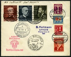 ZULEITUNGSPOST 459 BRIEF, Danzig: 1939, Fahrt Nach Bielefeld, Prachtkarte Mit Guter Frankatur - Airmail & Zeppelin