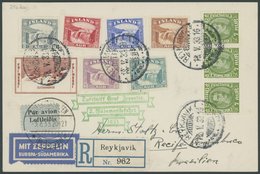 ZULEITUNGSPOST 214 BRIEF, Island: 1933, 2. Südamerikafahrt, Einschreibkarte, Pracht - Airmail & Zeppelin