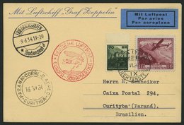 ZULEITUNGSPOST 250 BRIEF, Liechtenstein: 1934, 2. Südamerikafahrt, Prachtkarte - Correo Aéreo & Zeppelin