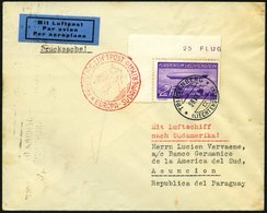 ZULEITUNGSPOST 360 BRIEF, Liechtenstein: 1936, 10. Südamerikafahrt, Frankiert Mit Bogenecke Mi.Nr. 150, Drucksache, Mini - Posta Aerea & Zeppelin