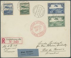 ZULEITUNGSPOST 403 BRIEF, Luxemburg: 1936, 1. Südamerikafahrt, Einschreibbrief, Mit Deutscher Zusatzfrankatur, Pracht, S - Posta Aerea & Zeppelin