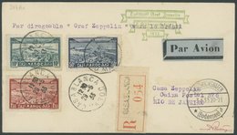 ZULEITUNGSPOST 214 BRIEF, Marokko Französisches Protektorat: 1933, 2. Südamerikafahrt, Einschreibbrief, Pracht - Airmail & Zeppelin