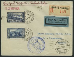 ZULEITUNGSPOST 202 BRIEF, Monaco: 1933, 1. Südamerikafahrt, Einschreibbrief, Pracht, Gepr. Simon - Correo Aéreo & Zeppelin