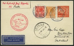 ZULEITUNGSPOST 57 BRIEF, Niederlande: 1930, Südamerikafahrt Bis Sevilla, Prachtkarte - Poste Aérienne & Zeppelin