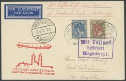 ZULEITUNGSPOST 109 BRIEF, Niederlande: 1931, Landungsfahrt Nach Magdeburg, Prachtkarte - Airmail & Zeppelin