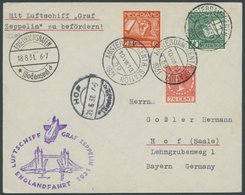 ZULEITUNGSPOST 122 BRIEF, Niederlande: 1931, Englandfahrt, Prachtbrief - Poste Aérienne & Zeppelin